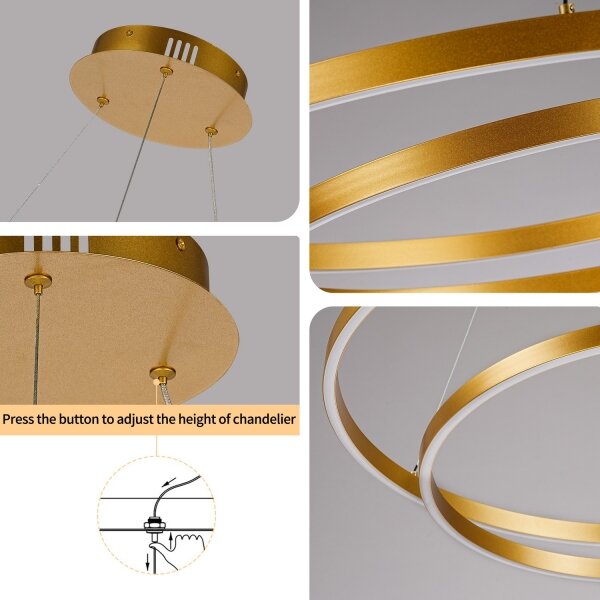 Brilagi-LED Lampadario dimmerabile a cavo TWISTER LED/75W/230V 3000-6000K oro +DO