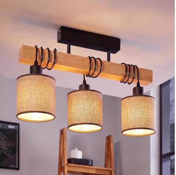 Brilagi - Lampada a plafone NUBILA 3xE27/60W/230V pino/marrone