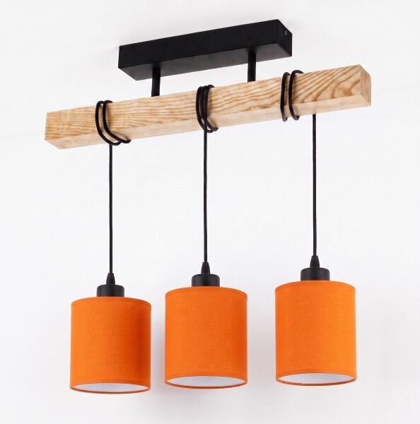 Brilagi - Lampadario a plafone NUBILA 3xE27/60W/230V pino/arancione