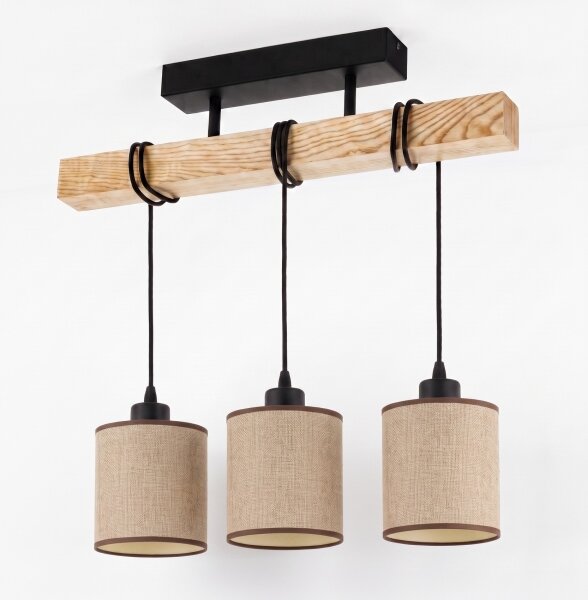 Brilagi - Lampada a plafone NUBILA 3xE27/60W/230V pino/marrone
