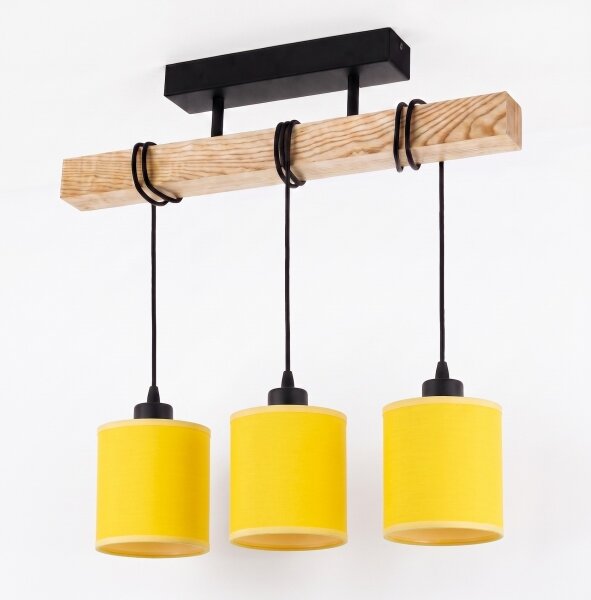 Brilagi - Lampadario a montaggio superficiale NUBILA 3xE27/60W/230V pino/giallo