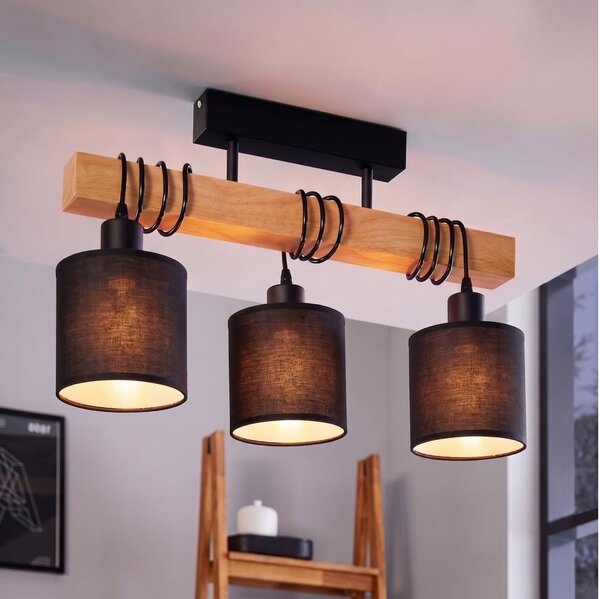 Brilagi - Lampadario a soffitto NUBILA 3xE27/60W/230V pino/nero