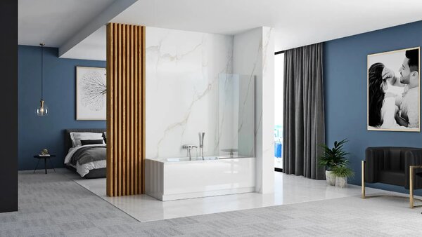 Schermo vasca Rea Lagos Fix 70 Chrome