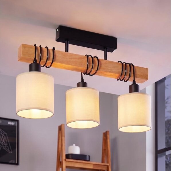 BRILAGI - Lampadario a plafone NUBILA 3xE27/60W/230V pino/crema