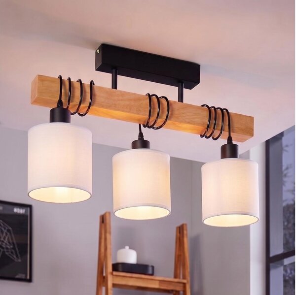 Brilagi - Plafoniera NUBILA 3xE27/60W/230V pino/bianco