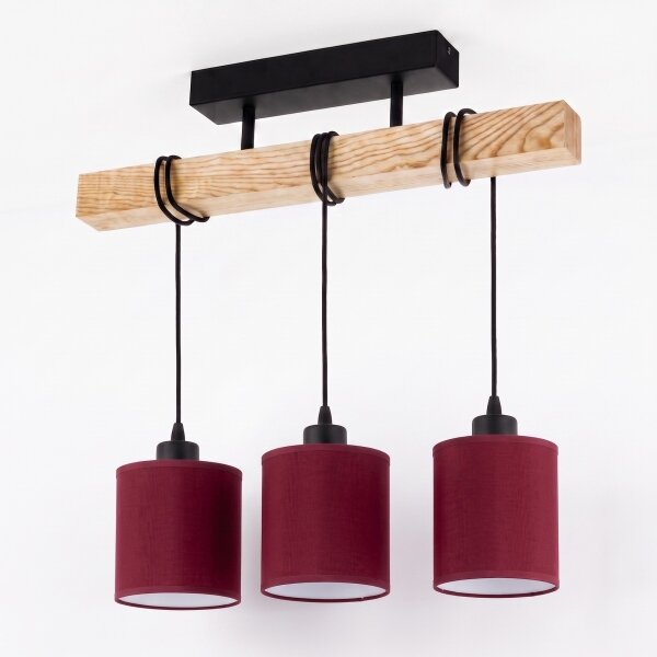 Brilagi - Lampadario a plafone NUBILA 3xE27/60W/230V pino/rosso pompeiano