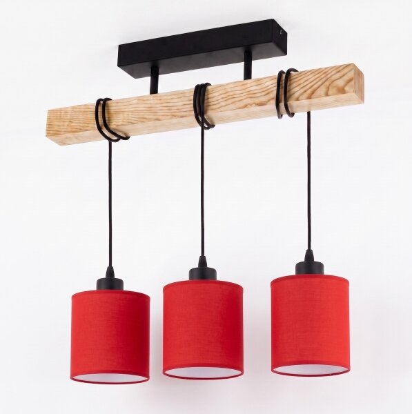 Brilagi - Lampadario a plafone NUBILA 3xE27/60W/230V pino/rosso