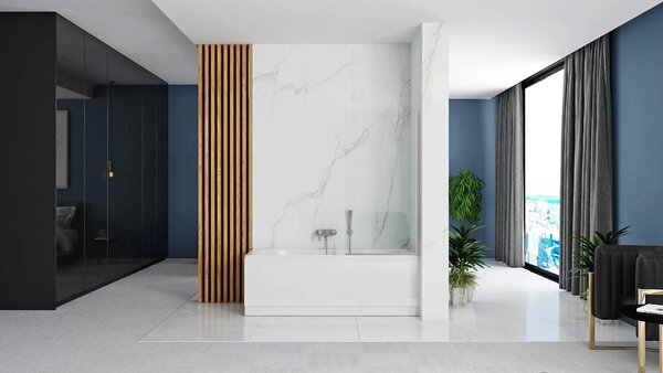Schermo vasca Rea Lagos Fix 70 Chrome