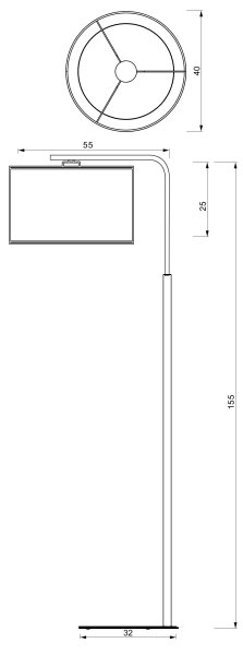 Lampada da terra ARDEN 1xE27/15W/230V beige/marrone