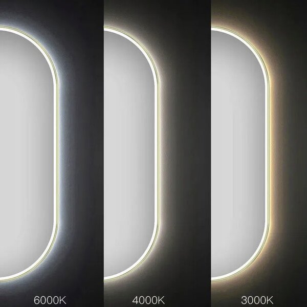 Specchio LED OVL 50x100cm Gold