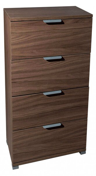 Mobiletto 4 Cassetti Tinta Noce 45x38x85 h cm in Truciolare bilaminato Marrone