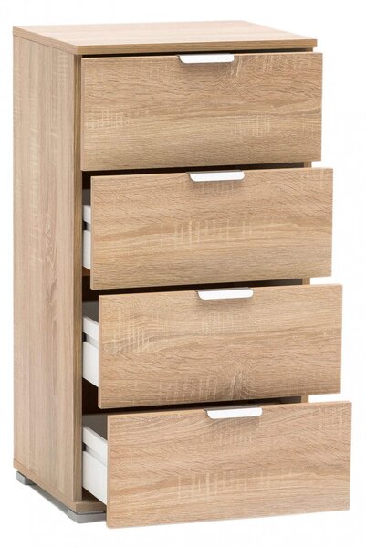 Mobiletto 4 Cassetti Naturale 45x38x85 h cm in Truciolare bilaminato Marrone chiaro