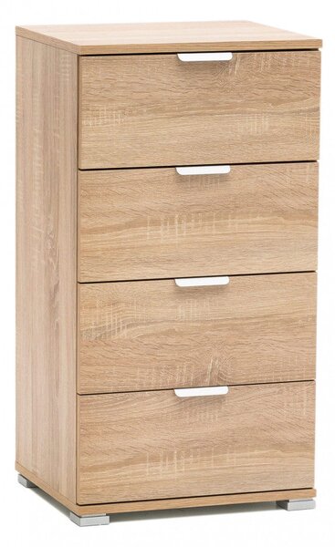 Mobiletto 4 Cassetti Naturale 45x38x85 h cm in Truciolare bilaminato Marrone chiaro