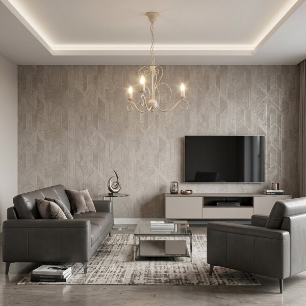 Lampadario a catena MAURO 3xE14/15W/230V beige