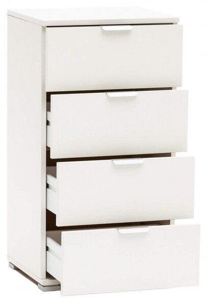 Mobiletto 4 Cassetti Bianca 45x38x85 h cm in Truciolare bilaminato Bianco