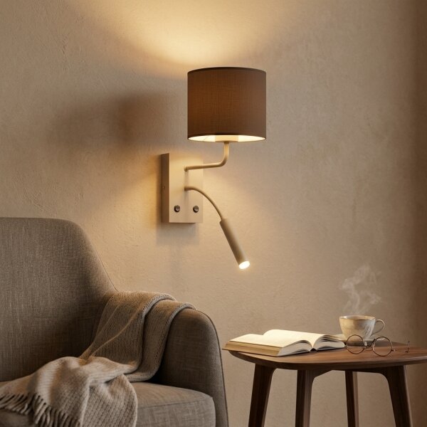 Applique ARDEN da parete 1xE27/15W/230V + 1xG9/8W beige/marrone
