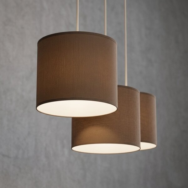 Lampadario a sospensione con cavo ARDEN 3xE27/15W/230V beige/marrone