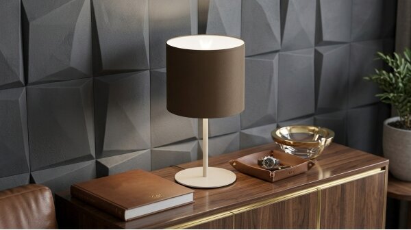 Lampada da tavolo ARDEN 1xE27/15W/230V beige/marrone