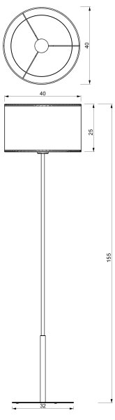 Lampada da terra ARDEN 1xE27/15W/230V beige/marrone
