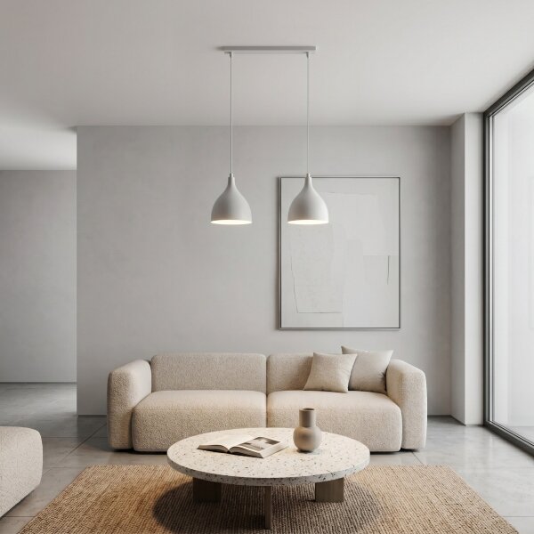 Lampadario a cavo NOAK CLASSIC 2xE27/15W/230V crema