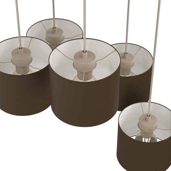 Lampadario sospeso con cavo ARDEN 5xE27/15W/230V beige/marrone