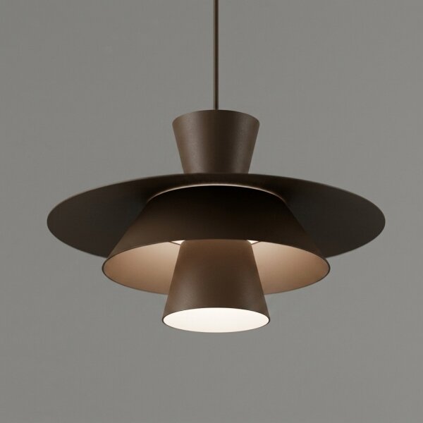 Lampadario a sospensione con cavo PLATO 1xE27/15W/230V marrone