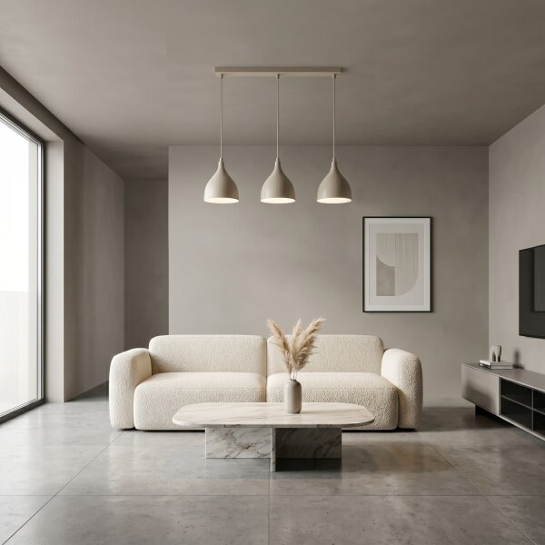 Lampadario a sospensione con cavo NOAK CLASSIC 3xE27/15W/230V beige