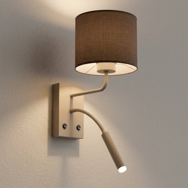 Applique ARDEN da parete 1xE27/15W/230V + 1xG9/8W beige/marrone