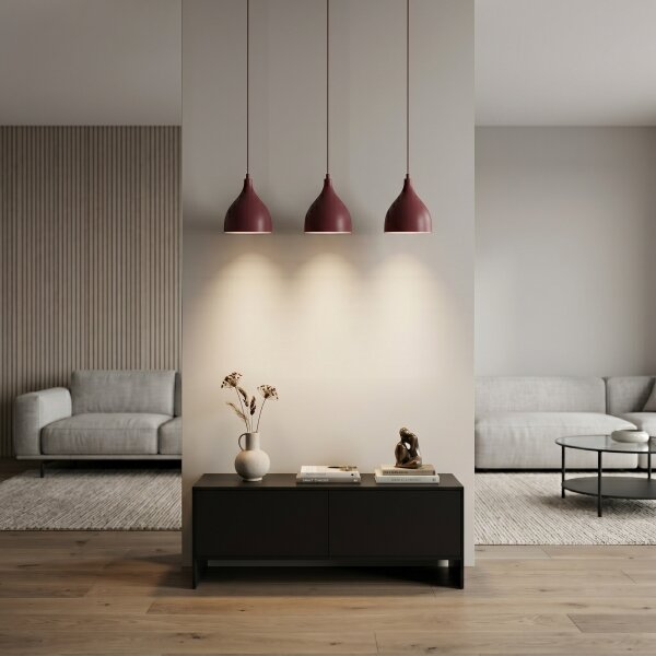 Lampadario a sospensione con cavo NOAK CLASSIC 3xE27/15W/230V bordeaux