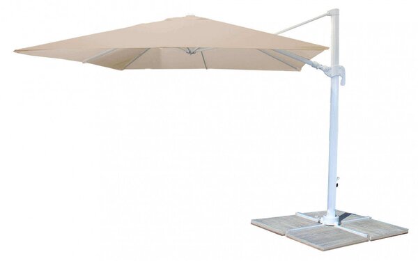 Ombrellone da Giardino Saturno Decentrato 3x3 m in Alluminio grigio Telo Tortora