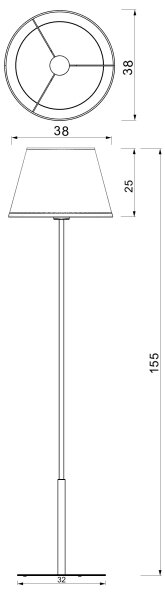 Lampada da terra ARDEN 1xE27/15W/230V beige/marrone