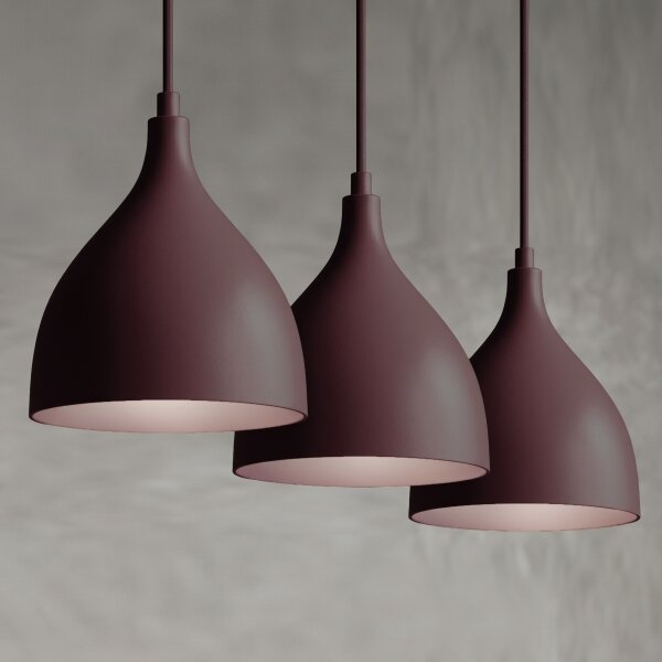 Lampadario a sospensione con cavo NOAK CLASSIC 3xE27/15W/230V bordeaux