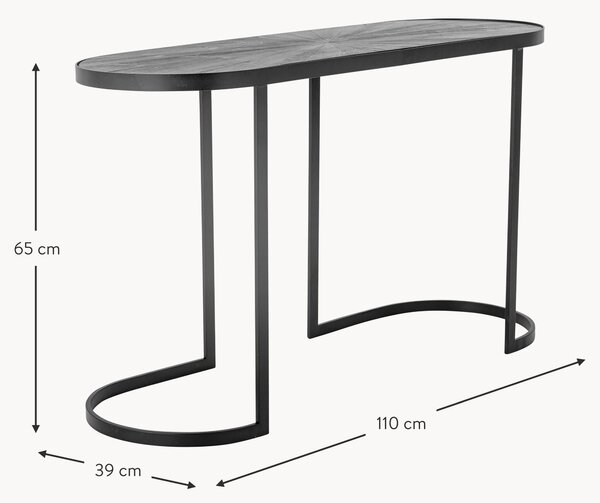 Consolle in metallo con piano in legno Carter