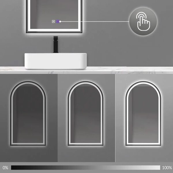 Specchio LED 60x100cm DASH BLACK
