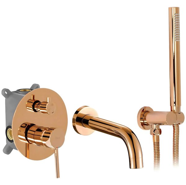 Rubinetto da vasca da incasso Rea Lungo Copper + BOX