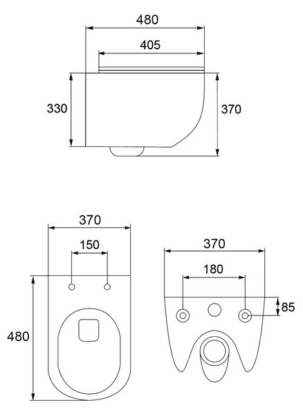 Vaso WC sospeso Calani Loyd Slim Black
