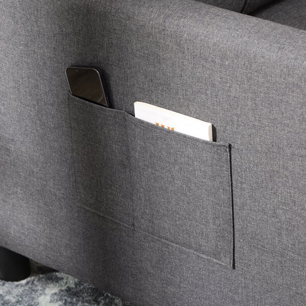 HOMCOM Poltrona convertibile 3 in 1, con schienale regolabile in 3 posizioni e cuscino incluso, 2 tasche laterali 69x82x85 cm, Grigio | Aosom Italy