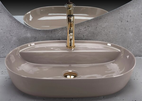 Lavabo da appoggio REA Aura 61 Beige Shiny