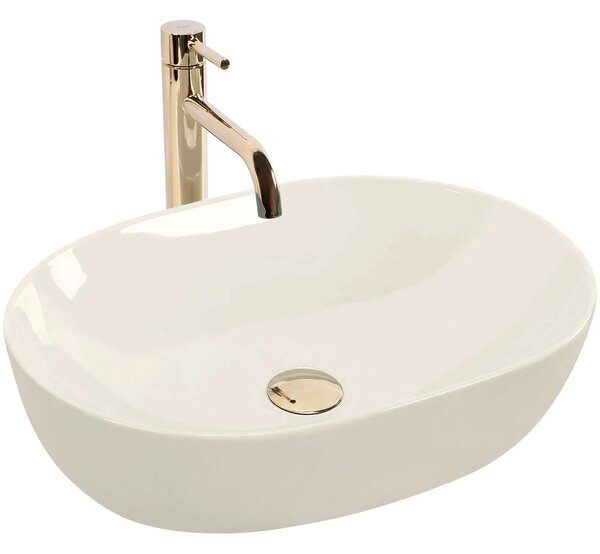 Lavabo da appoggio Rea LISA ECRU SHINY