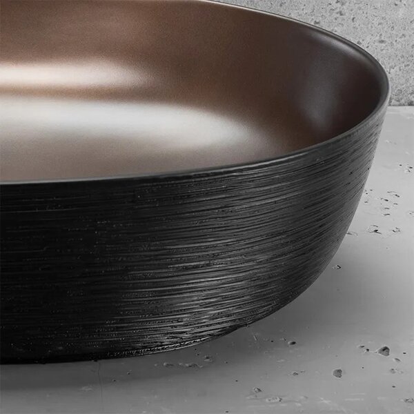 Lavabo da appoggio in ceramica CLEO 61 Copper Bush / Black -REA