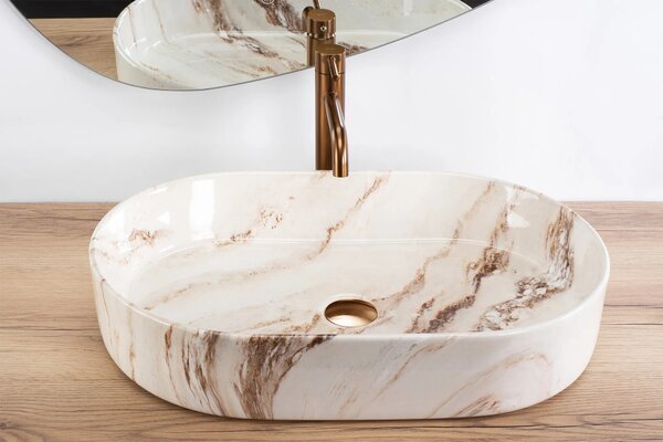 Lavabo da appoggio Rea Nadia 60 Marrone