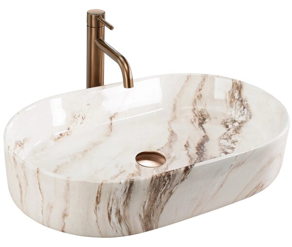 Lavabo da appoggio Rea Nadia 60 Marrone