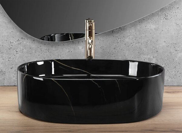 Lavabo da appoggio Rea Nadia 50 Black Stone