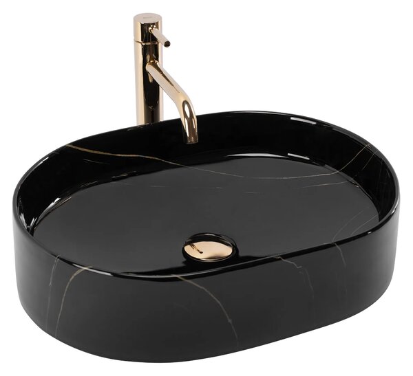 Lavabo da appoggio Rea Nadia 50 Black Stone