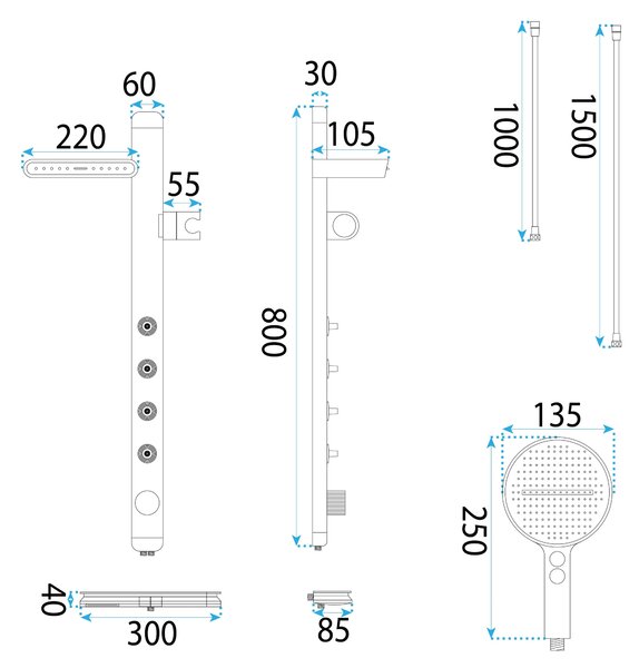 Set doccia REA Karl Titanium