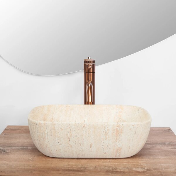 Lavabo da appoggio Rea BELINDA MINI TRAVERTINE MATT