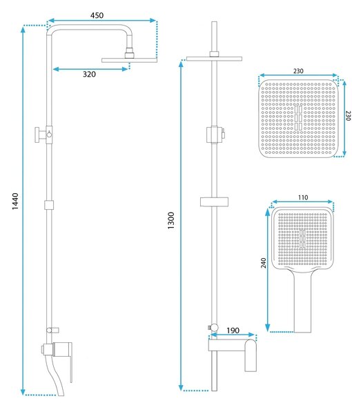Set doccia REA STORM CHROME