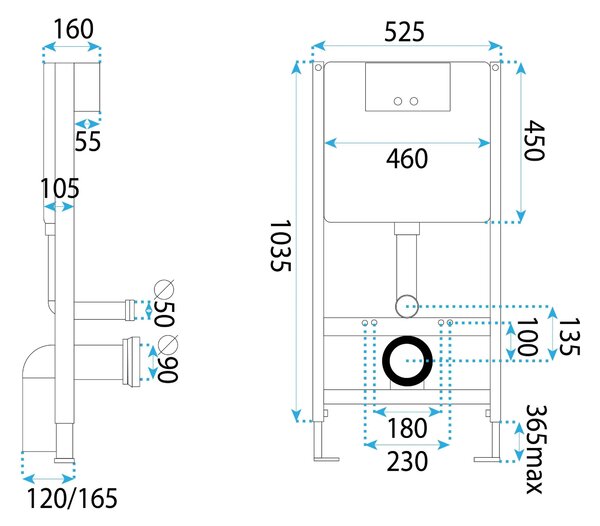 Telaio WC da incasso K011A-Q Rea T Black
