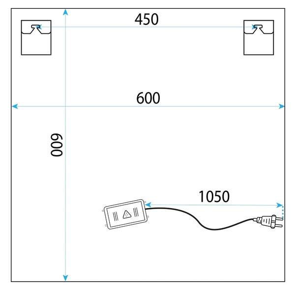 Specchio LED 60x60 YH-BL-12