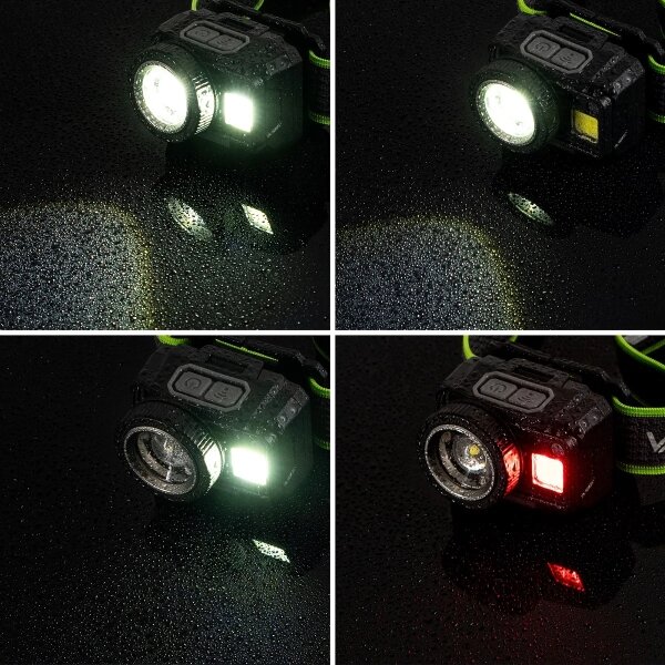 Lampada frontale ricaricabile con sensore a LED/6W/5V/3xAAA IP66 500 lm 1200 mAh